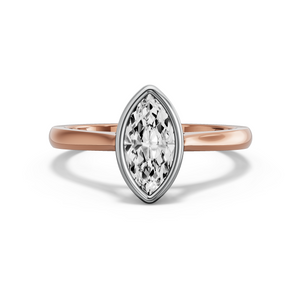 Image for Marquise Classic Bezel Ring with Knife Edge Cathedral band
