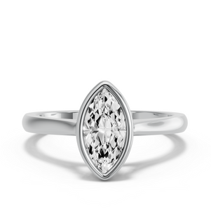 Image for Marquise Classic Bezel Ring with Knife Edge Cathedral band