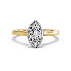 Image for Marquise Classic Bezel Ring with Knife Edge Cathedral band