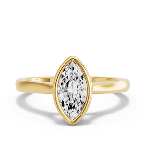 Image for Marquise Classic Bezel Ring with Knife Edge Cathedral band