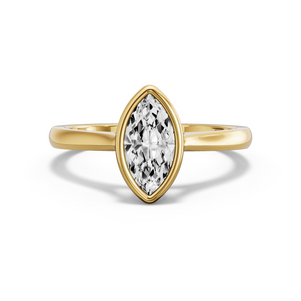 Image for Marquise Classic Bezel Ring with Knife Edge Cathedral band in 18K Yellow Gold