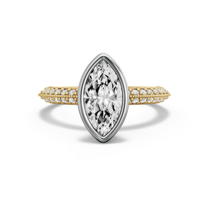 Image for Marquise Classic Bezel Ring with Knife Edge Pave band