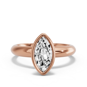 Image for Marquise Classic Bezel Ring with Knife Edge Solitaire band