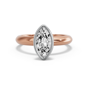 Image for Marquise Classic Bezel Ring with Knife Edge Solitaire band