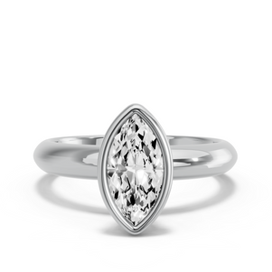Image for Marquise Classic Bezel Ring with Knife Edge Solitaire band