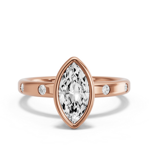 Image for Marquise Classic Bezel Ring with Sleek Accent band