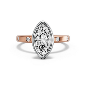Image for Marquise Classic Bezel Ring with Sleek Accent band