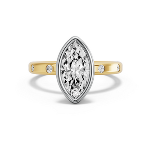 Image for Marquise Classic Bezel Ring with Sleek Accent band
