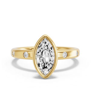 Image for Marquise Classic Bezel Ring with Sleek Accent band