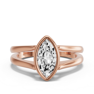 Image for Marquise Classic Bezel Ring with Split Ring Solitaire band