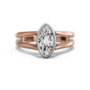 Image for Marquise Classic Bezel Ring with Split Ring Solitaire band