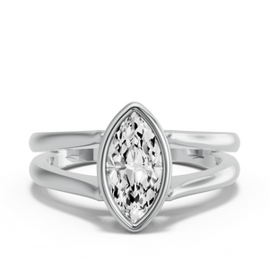Image for Marquise Classic Bezel Ring with Split Ring Solitaire band