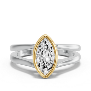 Image for Marquise Classic Bezel Ring with Split Ring Solitaire band