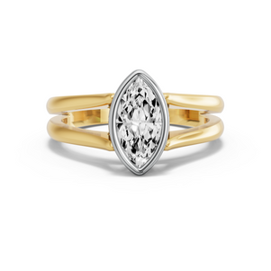 Image for Marquise Classic Bezel Ring with Split Ring Solitaire band