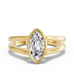 Image for Marquise Classic Bezel Ring with Split Ring Solitaire band