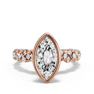 Image for Marquise Classic Bezel Ring with Twist Pave band
