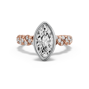 Image for Marquise Classic Bezel Ring with Twist Pave band