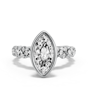 Image for Marquise Classic Bezel Ring with Twist Pave band