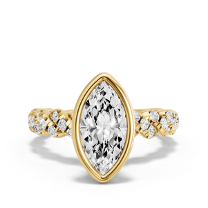 Image for Marquise Classic Bezel Ring with Twist Pave band