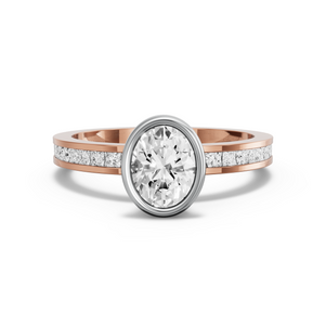 Image for Oval Classic Bezel Ring with Channel band