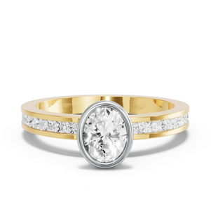 Image for Oval Classic Bezel Ring with Channel band