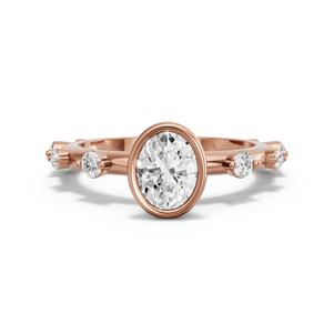 Image for Oval Classic Bezel Ring with Floating Station band