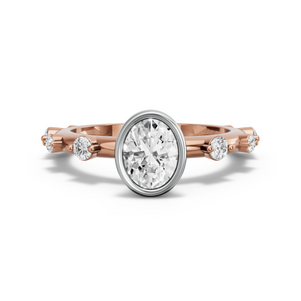 Image for Oval Classic Bezel Ring with Floating Station band