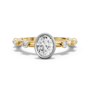 Image for Oval Classic Bezel Ring with Floating Station band