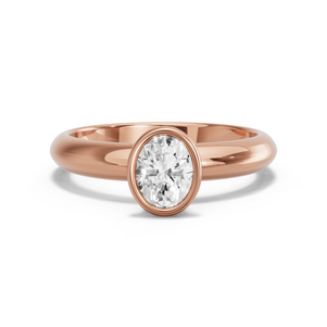 Image for Oval Classic Bezel Ring with Knife Edge Solitaire band