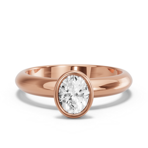 Image for Oval Classic Bezel Ring with Knife Edge Solitaire band