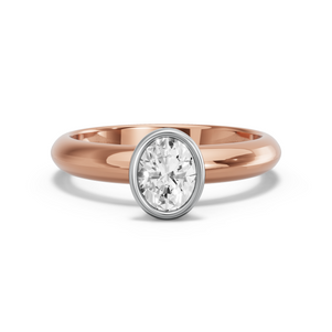 Image for Oval Classic Bezel Ring with Knife Edge Solitaire band