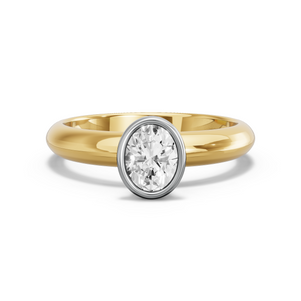 Image for Oval Classic Bezel Ring with Knife Edge Solitaire band