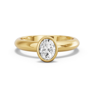 Image for Oval Classic Bezel Ring with Knife Edge Solitaire band