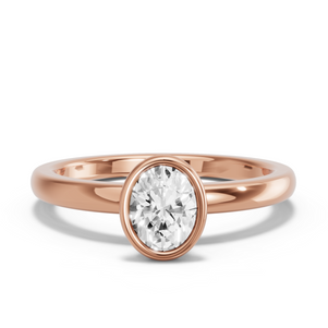 Image for Oval Classic Bezel Ring with Solitaire band