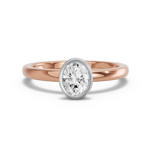 Image for Oval Classic Bezel Ring with Solitaire band