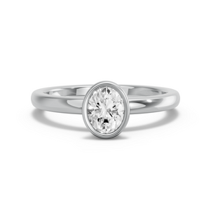 Image for Oval Classic Bezel Ring with Solitaire band