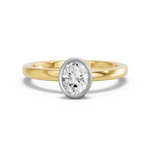 Image for Oval Classic Bezel Ring with Solitaire band