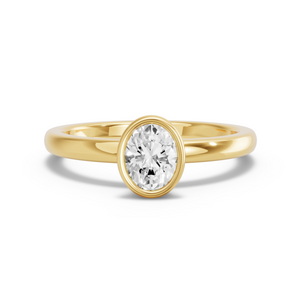 Image for Oval Classic Bezel Ring with Solitaire band