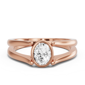 Image for Oval Classic Bezel Ring with Split Ring Solitaire band