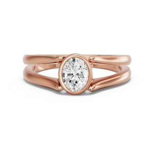 Image for Oval Classic Bezel Ring with Split Ring Solitaire band