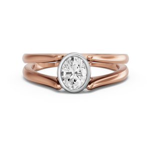 Image for Oval Classic Bezel Ring with Split Ring Solitaire band