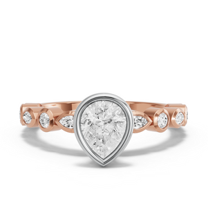 Image for Pear Classic Bezel Ring with Alternating Marquise band
