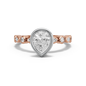 Image for Pear Classic Bezel Ring with Alternating Marquise band