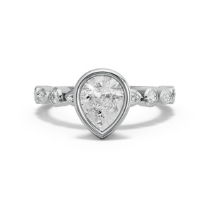 Image for Pear Classic Bezel Ring with Alternating Marquise band