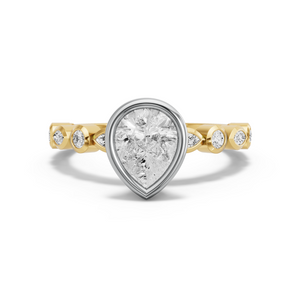 Image for Pear Classic Bezel Ring with Alternating Marquise band