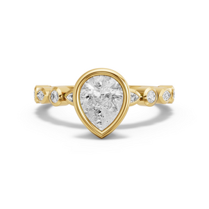 Image for Pear Classic Bezel Ring with Alternating Marquise band
