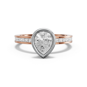 Image for Pear Classic Bezel Ring with Channel band