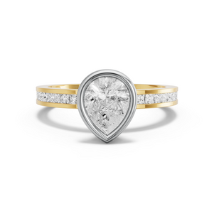 Image for Pear Classic Bezel Ring with Channel band