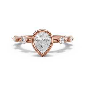 Image for Pear Classic Bezel Ring with Floating Station band