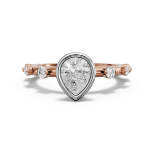Image for Pear Classic Bezel Ring with Floating Station band